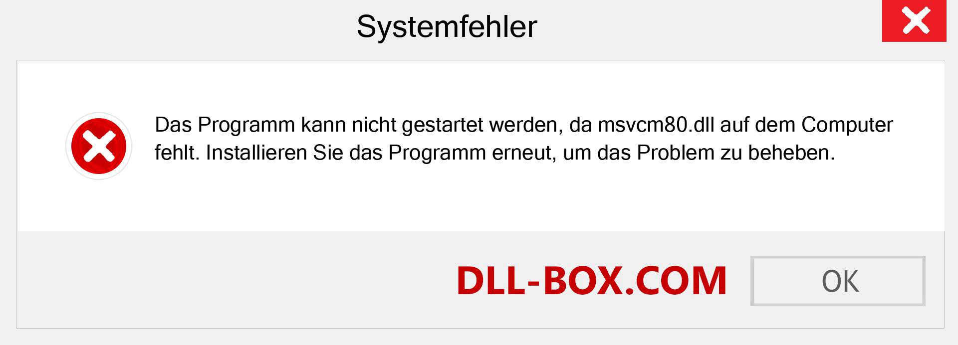 msvcm80.dll-Datei fehlt?. Download für Windows 7, 8, 10 - Fix msvcm80 dll Missing Error unter Windows, Fotos, Bildern