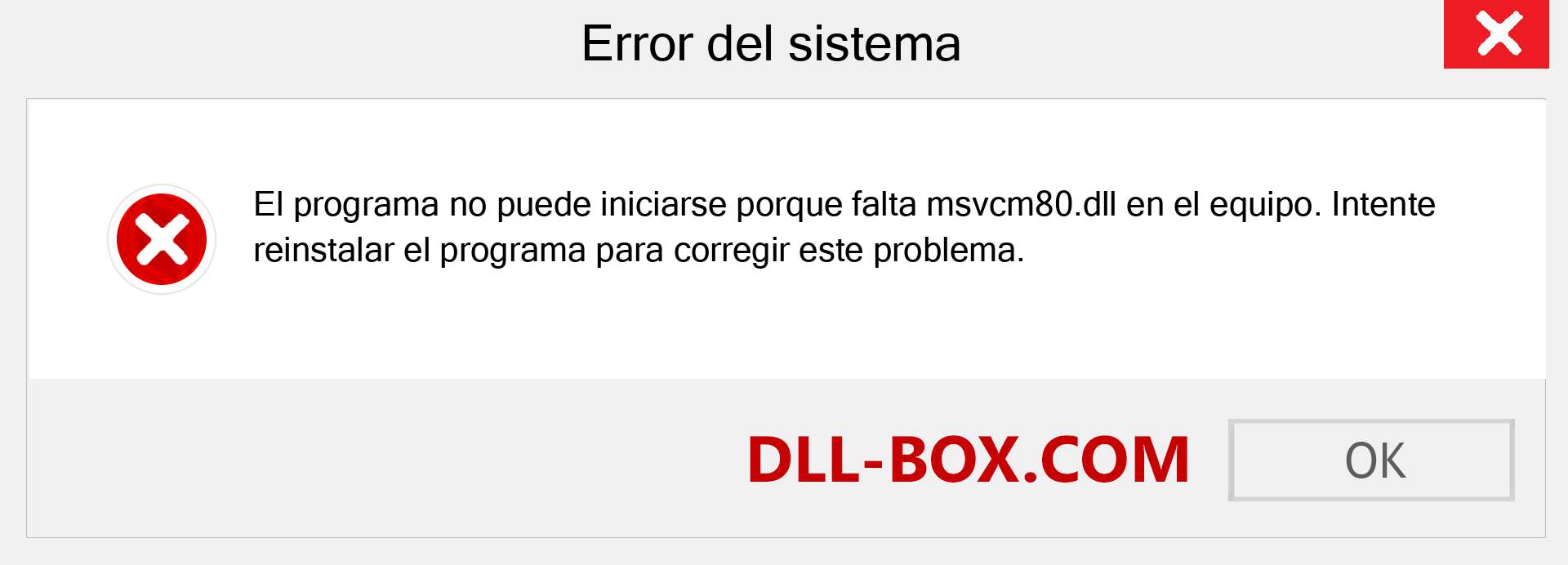 ¿Falta el archivo msvcm80.dll ?. Descargar para Windows 7, 8, 10 - Corregir msvcm80 dll Missing Error en Windows, fotos, imágenes